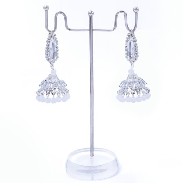 Sparkling Crystal Pearl Zircon Earring For Fashion Wedding Jewellery Silver White
