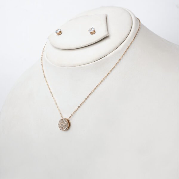 Micro-Set Zirconia Clavicle Chain Lightweight Necklace Round With Small Ear Tops